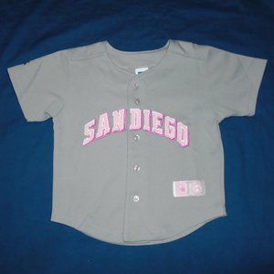 San Diego Padres MLB Russell Athletic Vintage  Button Up Jersey Size 4T Toddler